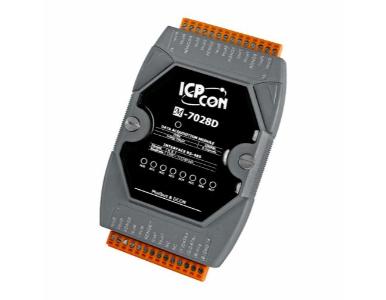ICP DAS M-7028D - 8-channel Analog Output Module. 12-bit Analog Output. Wide Operating Temperature Range: -25 to +75C. Modbus RT by ICP DAS