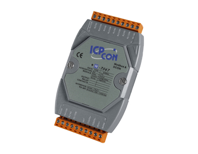 M-7067 - 7 Channel Form A Relay Output Digital Input, Data Acquisition Module communicable over Modbus RTU and RS-485 by ICP DAS