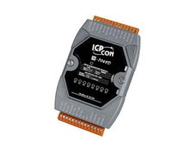 ICP DAS M-7069D - 4-channel Form C Relay Output Digital Input Module, communicable over RS-485, Modbus RTU, and DCON. 8 LED as R by ICP DAS