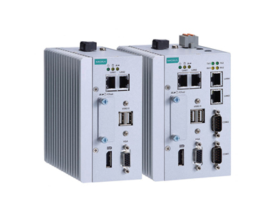 Moxa MC-1121-E2-T - x86 embedded computer with Intel Atom dual-core E3826 processor, 2 GB RAM, VGA, 2 USBs, 4 GigaLANs, 2 serial by MOXA