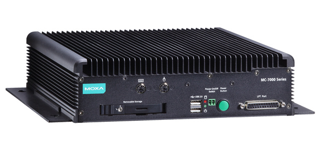 Moxa MC-7270-DC-CP-T - x86 Marine computer with Intel IVB i7-3555LE CPU, fanlaess, compact size,  6 USB 2.0, 4 LAN, 2 DVI-D, 1 V by MOXA