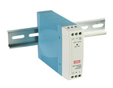 MDR-10-24 - 10 Watt Series / 24 VDC / 0.42 Amp Industrial Slim Single Output DIN Rail Power Supply by ANTAIRA