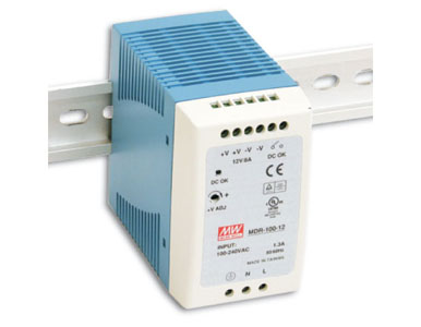 MDR-100-12 - 100 Watt Series / 12 VDC / 7.5 Amps Industrial Slim Single Output DIN Rail Power Supply by ANTAIRA