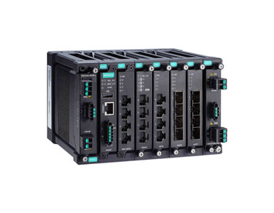 Moxa MDS-G4020-L3 - Layer 3 full Gigabit modular managed Ethernet switch with 4 fixed Gigabit ports, 4 slots for optional 4-port by MOXA