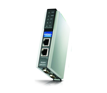 MGate EIP3270-T - 2-port DF1 to EtherNet/IP gateway, -40 to 75  Degree C operating temperature by MOXA