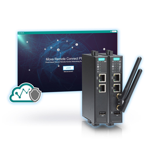 MRC-1002-LTE-US-T - Moxa Remote Connect gateway with 1 LTE cellular port (B2/B4/B5/B13/B17/B25) and 2 Ethernet ports, -40 to 70 by MOXA