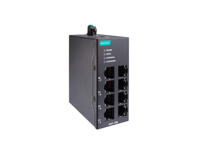Moxa NAT-108 - 8-port industrial Network Address Translation (NAT) devices, -10 to 60 Degree C operating temperature by MOXA