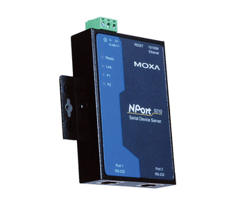 NPort 5210-P - 2 port Programable Communication gateway, 10/100M Ethernet, RS-232 RJ-45 x 2, 15KV ESD, 12-30V by MOXA