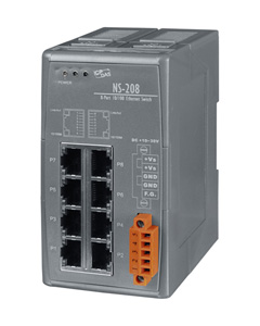 NS-208 - 10/100 Mbps Industrial Ethernet Switch Hub (8 Ports), Plastic Case by ICP DAS