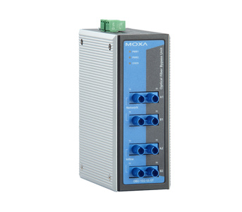 OBU-102-SS-ST - 2-channel optical fiber bypass unit with 4 single-mode ports, ST, -20 to 70  Degree C operating temperature by MOXA