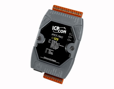ICP DAS PET-7042 - ICP DAS 16-channel Isolated Sink Type Open Collector Digital Output PoE Module by ICP DAS