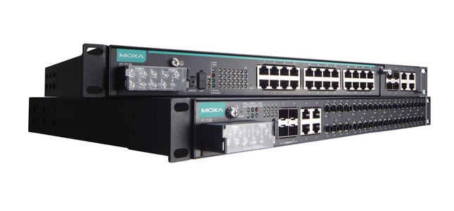 PT-7528-12MST-12TX-4GSFP-WV - IEC 61850-3 managed rackmount Ethernet switch with 12 100BaseF(X) MST, 12 10/100BaseT(X), and 4 10 by MOXA