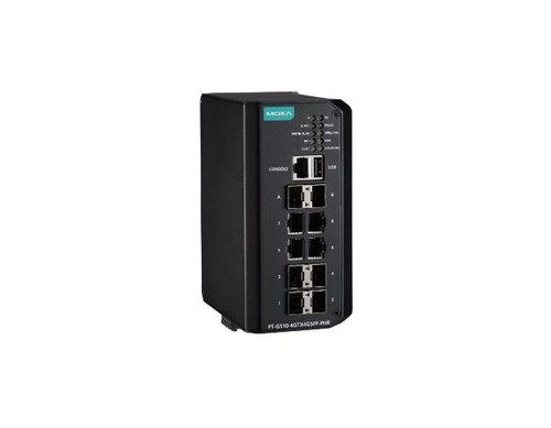 PT-G510-8GSFP-PHR-WV-CT - IEC 61850-3 and IEC 62439-3 full Gigabit Managed Ethernet switch with 10 100/1000Base SFP ports, isola by MOXA