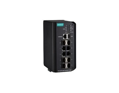 Moxa PT-G510-8GTX-PHR-HV-CT - IEC 61850-3 and IEC 62439-3 full Gigabit Managed Ethernet switch with 8 100/1000BaseT(X) ports, 2 by MOXA