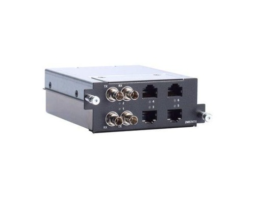 RM-G4000-2MST4TX - Fast Ethernet module with 2 multi-mode 100BaseFX ports with ST connectors, 4 10-100BaseT(X) ports by MOXA
