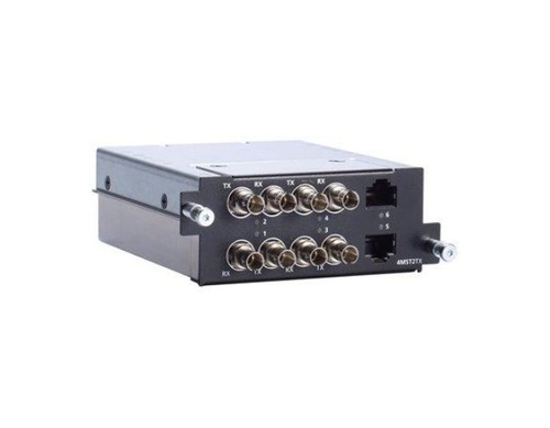 RM-G4000-4MST2TX - Fast Ethernet module with 4 multi-mode 100BaseFX ports with ST connectors, 2 10-100BaseT(X) ports by MOXA