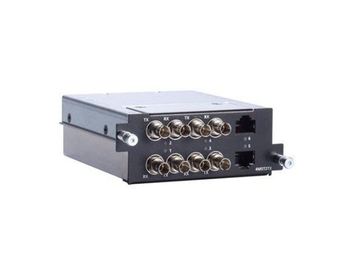 Moxa RM-G4000-4MST2TX - Fast Ethernet module with 4 multi-mode 100BaseFX ports with ST connectors, 2 10-100BaseT(X) ports by MOXA