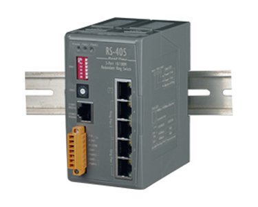 RS-405 - Industrial Etherent Real Time Redundant Ring Switch, 5 port, Plastic Case by ICP DAS