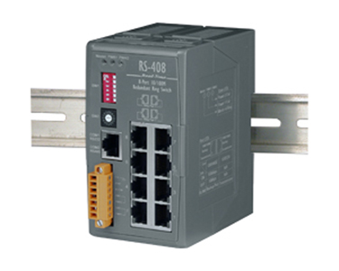 RS-408 - Industrial Etherent Real Time Redundant Ring Switch, 8 port, Plastic Case by ICP DAS