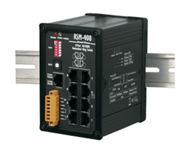 RSM-408 - Industrial Etherent Real Time Redundant Ring Switch, 8 port, Metal Case by ICP DAS