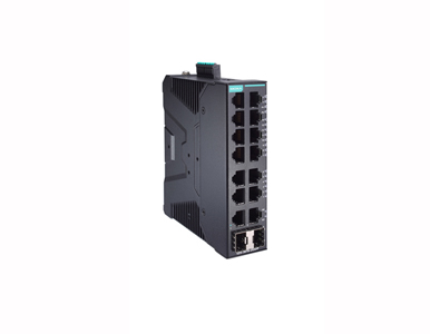 SDS-3016-2GSFP-T - Smart Managed Ethernet switch with 14 10/100BaseT(X) ports, 2 100/1000BaseSFP ports, and -40 to 75 degree C by MOXA