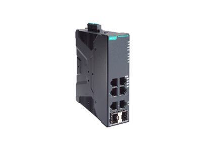Moxa SDS-G3006-4PoE-2GTXSFP - Compact industrial full Gigabit PoE+ smart Ethernet switch with 6G ports, -10 to 60 Degree C by MOXA