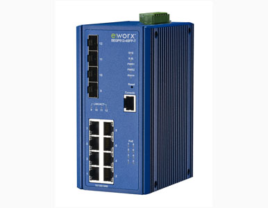 Advantech SEGP512-4SFP-T - Discontinued - 8-port GbE (PoE/PoE+) + 4 GbE SFP Full L2 Industrial Managed Ethernet Switch, -40~75C by Advantech