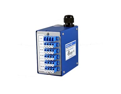 DINSpace SNAP-24LC-SM - SNAP Compact Fiber Patch Panel with 6ea. singlemode LC/LC quad fiber adapters. by DINSPACE