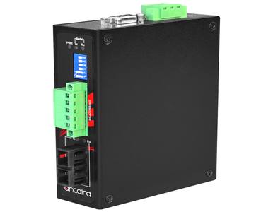 Antaira STF-401C-CS30-T - Industrial Compact RS-232/422/485 To Fiber Converter, Single-Mode 30KM, SC Connector, -40C ~ 70C by ANTAIRA