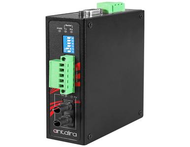 Antaira STF-401C-TM02-T - Industrial Compact RS-232/422/485 To Fiber Converter, Multi-Mode 2KM, ST Connector, -40C ~ 70C by ANTAIRA