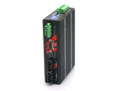 Antaira STF-502C-CM02-T - Industrial RS-232/422/485 To Dual Fiber Ports Converter, 2.5KV Isolation, Multi-Mode 2KM, SC Connector by ANTAIRA