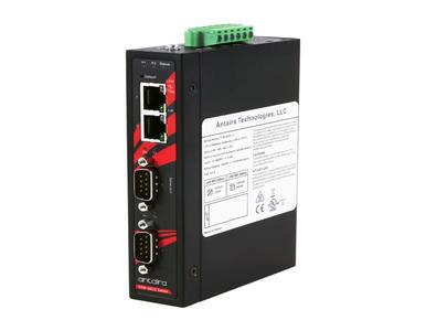 STM-602C-T - Industrial Modbus TCP (two Ethernet port) to two Serial (232, 422, 485) RTU / ASCII Gateway with Extended Operating by ANTAIRA