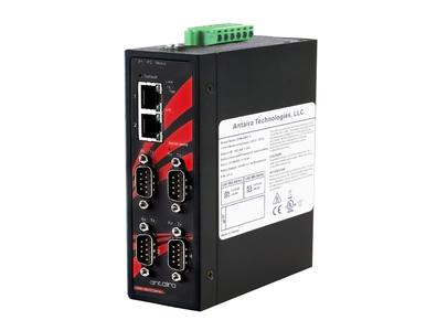 STM-604C-T - Industrial Modbus TCP (two Ethernet port) to four Serial (232, 422, 485) RTU / ASCII Gateway with Extended Operatin by ANTAIRA