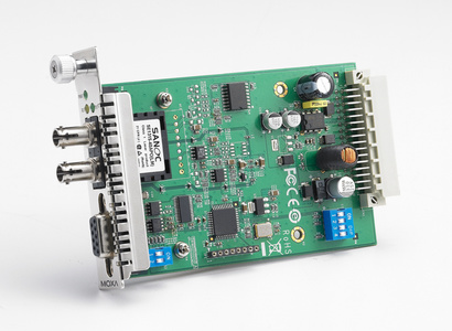 Moxa TCF-142-S-ST-RM - RS-232/422/485 to Fiber Optic Converter. ST Single mode. Slide-in Module by MOXA