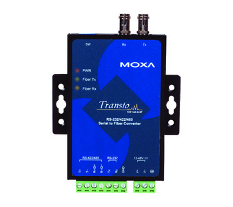TCF-142-M-ST - RS-232/422/485 to Fiber Optic Converter. ST Multi-mode. by MOXA