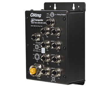 ORing TES-3080-M12-BP2 - EN50155 IP40  8 x 10/100TX with M12 connector managed swtich with Bypass Feature by ORing Industrial Networking
