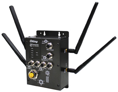 ORing TGAP-6620-M12 - EN50155 Rugged 2x10/100/1000Base-T(X), M12 connector (one port PSE) to dual RF 802.11a/b/g/n wireless acce by ORing Industrial Networking