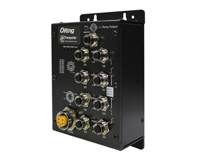 ORing TGPS-1080-M12-BP2-24V - EN50155 IP40  8x 10/100/1000TX (PoE) with M12 connector unmanaged switch with Bypass Feature 24V by ORing Industrial Networking