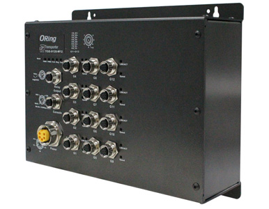 TGS-9120-M12-BP2 - EN50155 IP40 12x 10/100/1000TX M12 connector managed switch with Bypass Feature by ORing Industrial Networking