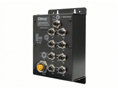 ORing TGXPS-1080-M12-BP2-24V - EN50155 8-port unmanaged PoE switch; 8 10/100/500/1000TX PSE, M12, 2 bypass included, 24VDC by ORing Industrial Networking