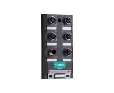 TN-5305-T - Unmanaged Ethernet switch with 5 10/100BaseT(X) ports and with M12 connectors, -40 to 75 Degree C operating temperat by MOXA