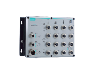 Moxa TN-5516A-WV-CT-T - L2 managed switch with 16 10/100BaseT(X) M12 ports, dual power input, 24 to 110 VDC, conformal coating, by MOXA