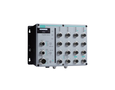 Moxa TN-5816ABP-WV-T - Layer 3 Managed Ethernet switch with 16 10/100BaseT(X) ports and M12 connectors, WV power Input, Relay By by MOXA