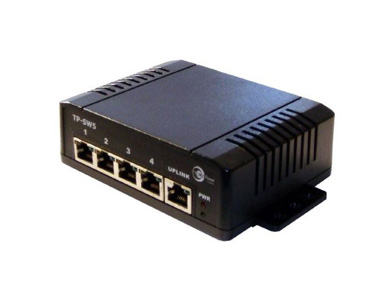 TP-SSW5-NC - 12-56V 5 port High Power (2A/port) POE 10/100BASET switch. POE voltage = Input voltage. Non IEEE 802.3af compliant by Tycon Systems