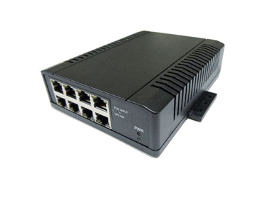 TP-SW8-NC - 12-56V 8 port High Power (2A/port) POE 10/100 BASET switch. POE voltage = Input voltage. Non IEEE 802.3af compliant by Tycon Systems