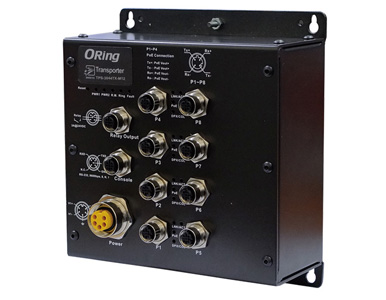 ORing TPS-3044TX-M12 - EN50155 IP40  4x 10/100TX (M12) PoE @15.4Watts + 4x 10/100TX (M12) Managed Switch by ORing Industrial Networking