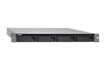 QNAP TS-432XU-2G-US - *Discontinued* - 4-bay 1U rackmount NAS; Quad-core AL324 1.7GHz; 2GB DDR4 UDIMM; 2x 10GbE SFP+; 1x PCIe Ge by QNAP