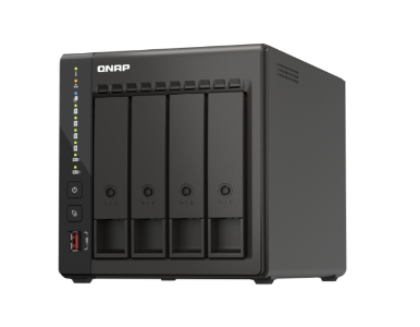 QNAP TS-453E-8G-US - 4-Bay High-Performance desktop NAS with Intel Celeron 4-Core J6412, onboard 8GB RAM, 2 x 2.5GbE, 1 x HDMI 1 by QNAP