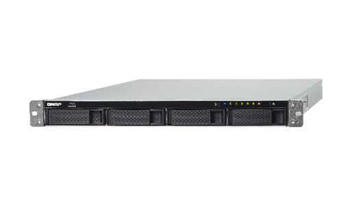 QNAP TS-463U-RP-4G-US - *Discontinued* - 1U 4-Bay AMD 64bit x86-based NAS and iSCSI/ IP-SAN, Quad Core 2.0GHz, 4GB RAM, 2 x 1GbE by QNAP