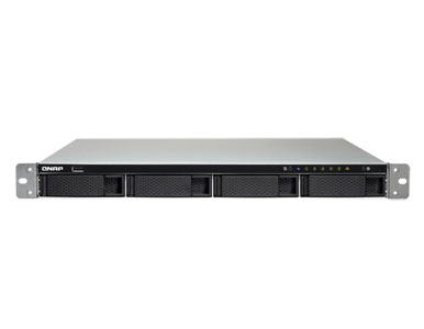 QNAP TS-463XU-4G-US - *Discontinued* - 1U 4-Bay AMD 64bit x86-based NAS and iSCSI/ IP-SAN, Quad Core 2.0GHz, 4GB RAM, 4 x 1GbE, by QNAP